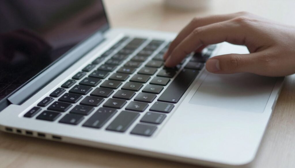 Verlicht toetsenbord en touchpad van een moderne studenten laptop